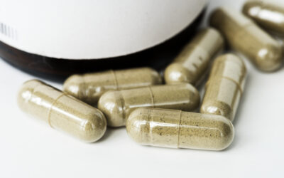 Closeup of capsule pills isolated on white background